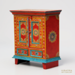 Mango Wood Indian Boho Nightstand Table, Ethic Chic Handicraft Solid Wood Bedside Cabinet