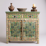 Mango Wood Mandala Painted Indian Cabinet For Storage Solution - Image 2