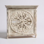 Hand-Carved Mango Wood Bedside Cabinet For Bedroom Storage - Image 11