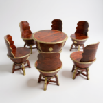 Mango Wood Dark Brown Coffee Table Set With Brass Detailing - Image 15