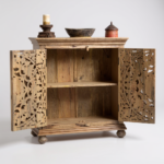 Mango Wood Hand-Carved Sideboard Cabinet For Storage - Image 9