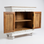 Mango Wood Carved Indian Cabinet With One Storage Shelf - Image 8